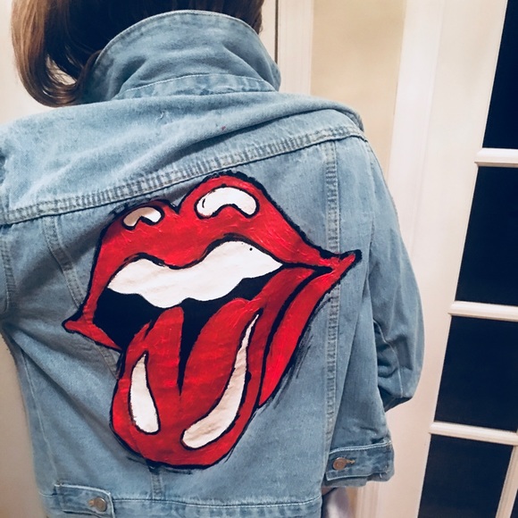 🔥 Rolling Stones custom hand-painted denim jacket - Picture 5 of 5